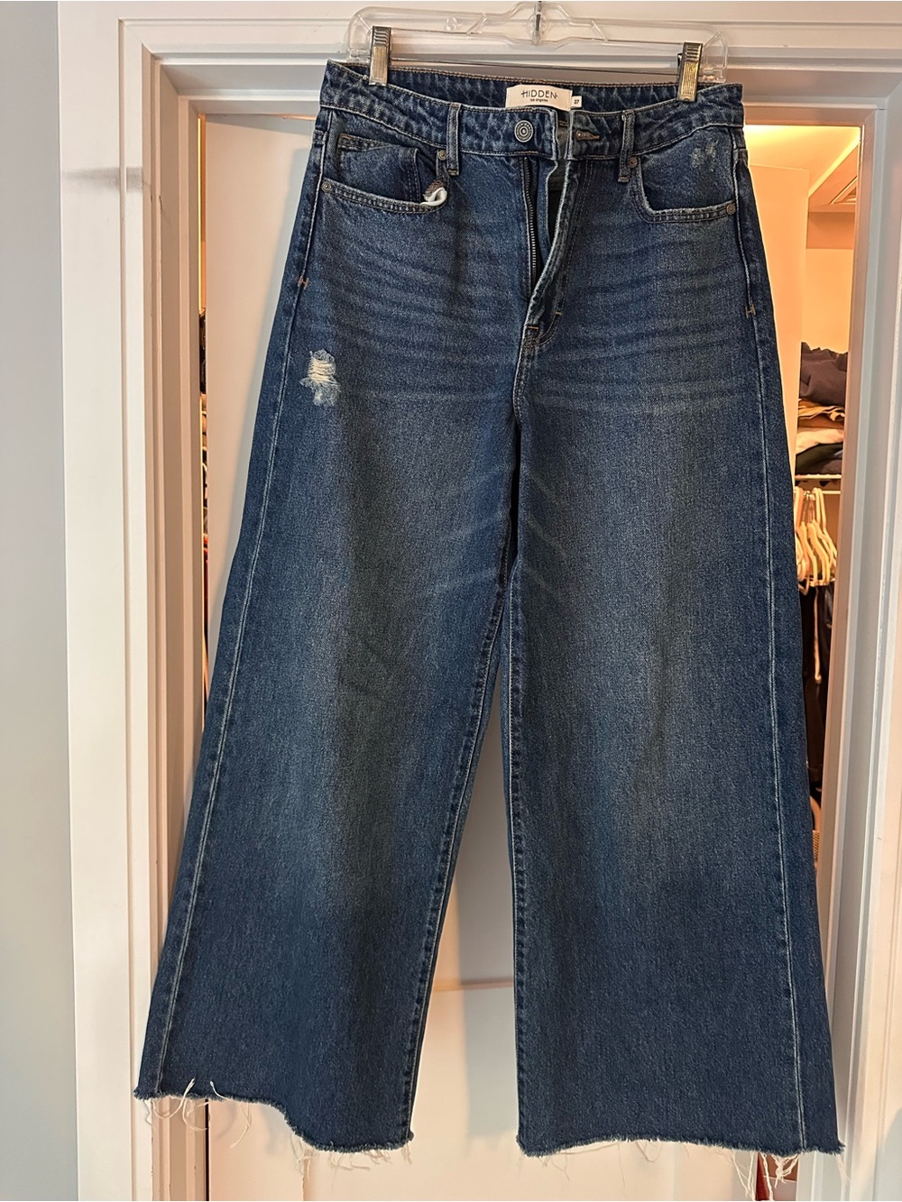 Wide-Leg High-Rise Jeans in Dark Blue by Boden